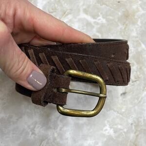 Rustic suede leather belt